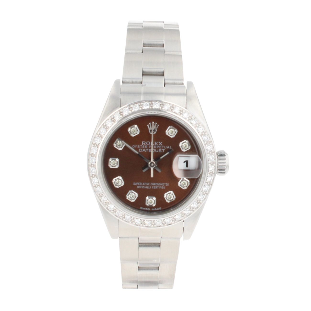 Rolex Custom Oyster Perpetual Date Pre Owned Watch Ref 69160