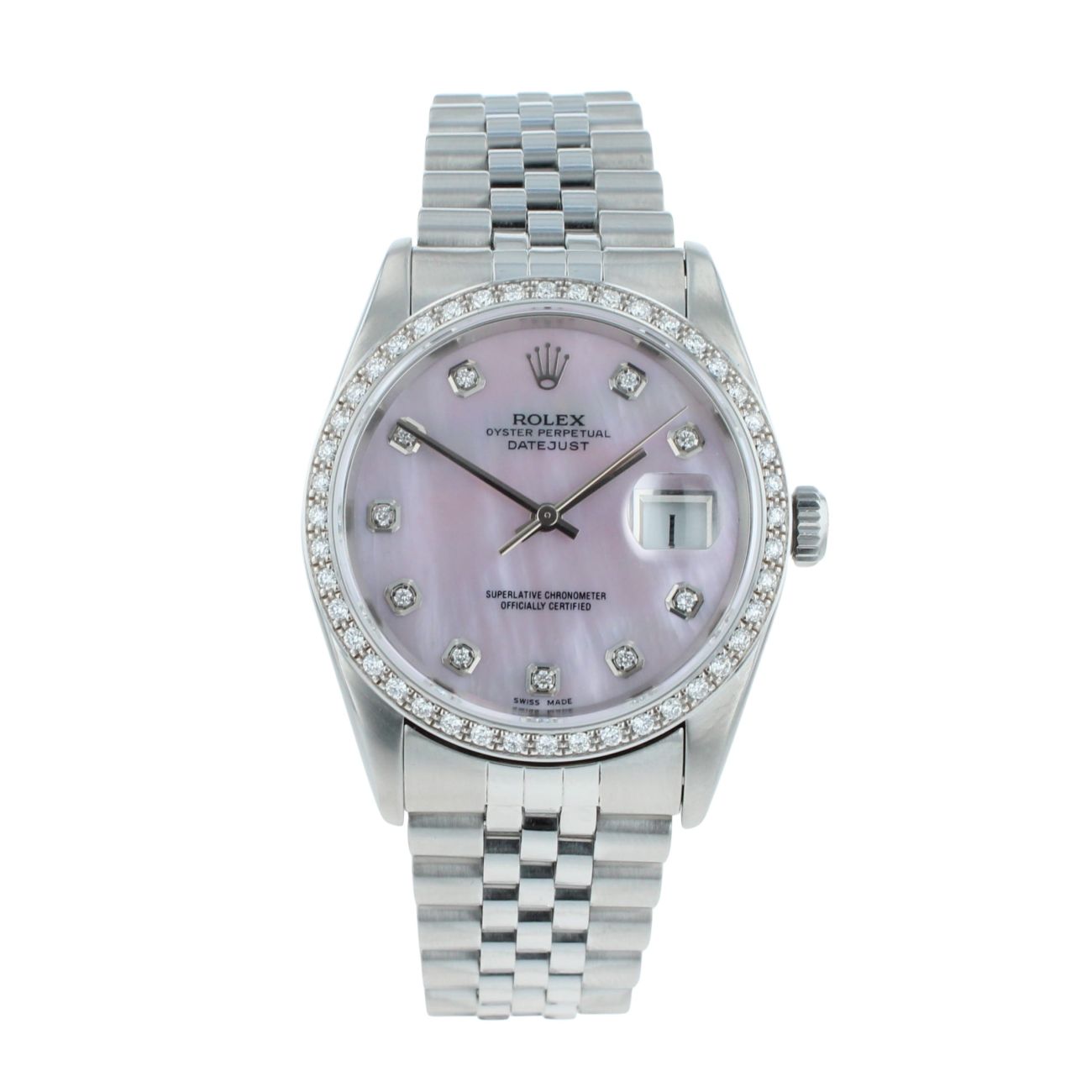 Rolex Custom Datejust Pre Owned Watch Ref 16220