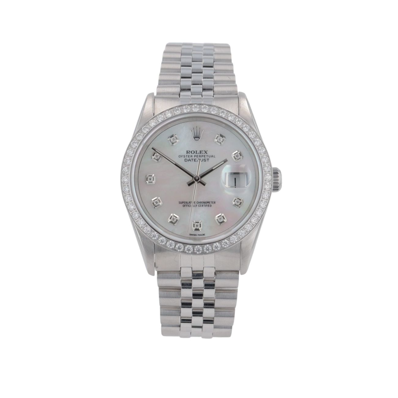 Rolex Custom Datejust Pre Owned Watch Ref 16220