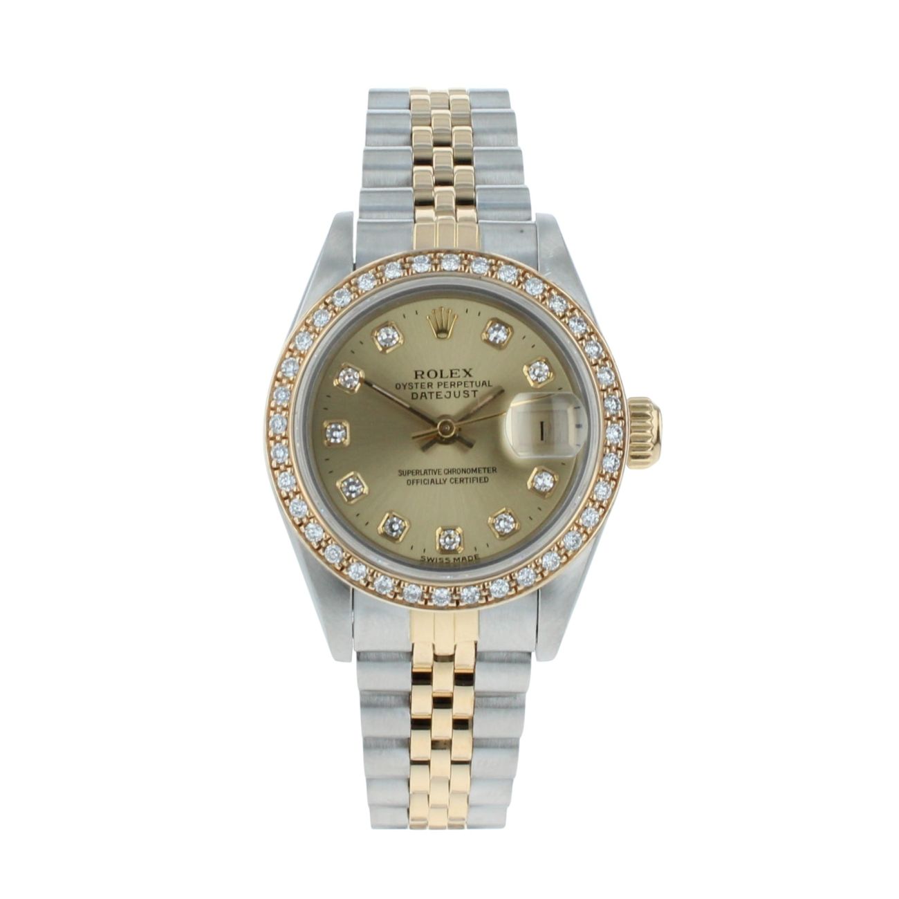 Rolex Custom Datejust Pre Owned Watch Ref 69173