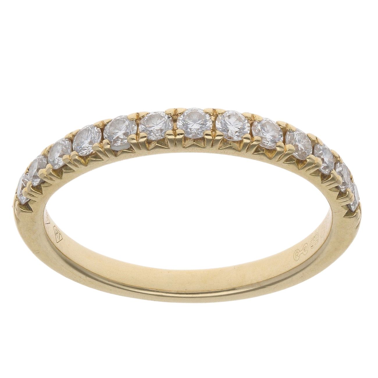 18ct Yellow Gold 0.40ct Brilliant Cut Diamond Half Eternity Ring ...