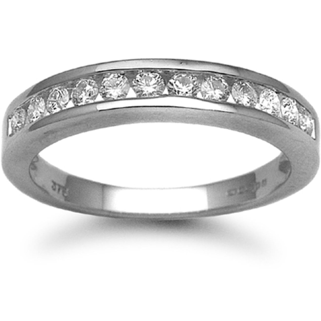 9ct White Gold 0.50ct Channel Set Half Eternity Ring