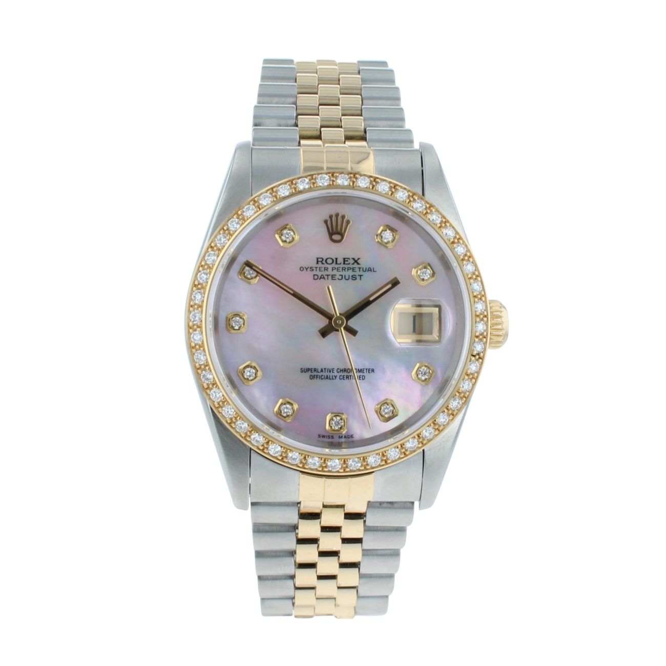 Rolex Custom Datejust Pre Owned Watch Ref 16233