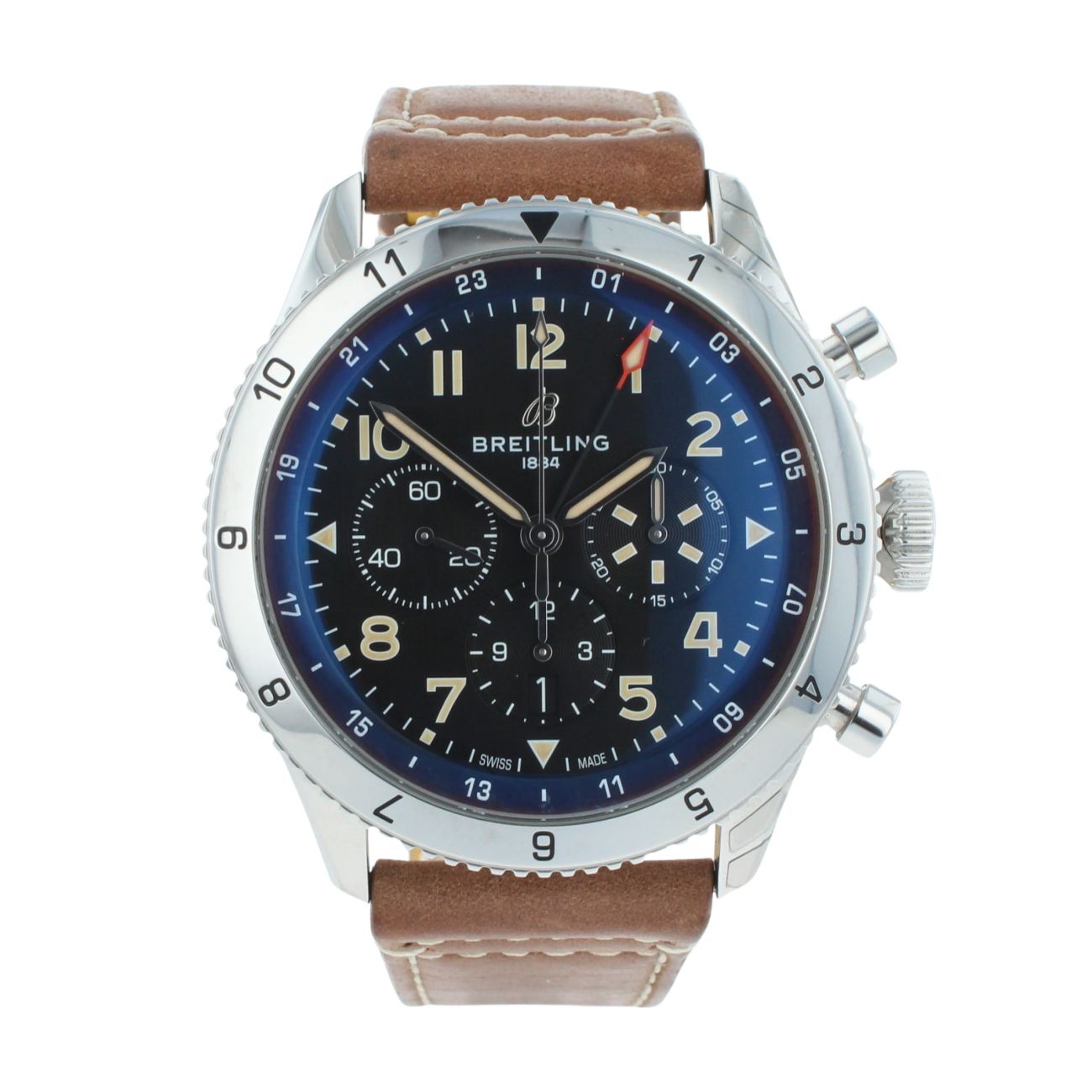 Breitling Super AVI Chronograph GMT Pre Owned Watch Ref AB0445