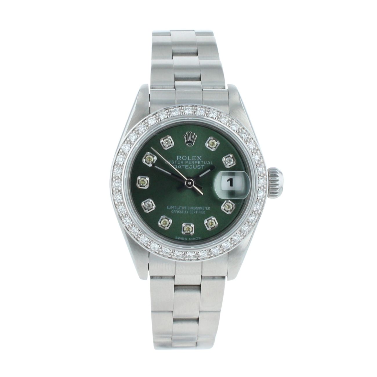 Rolex Custom Oyster Perpetual Date Pre Owned Watch Ref 69190