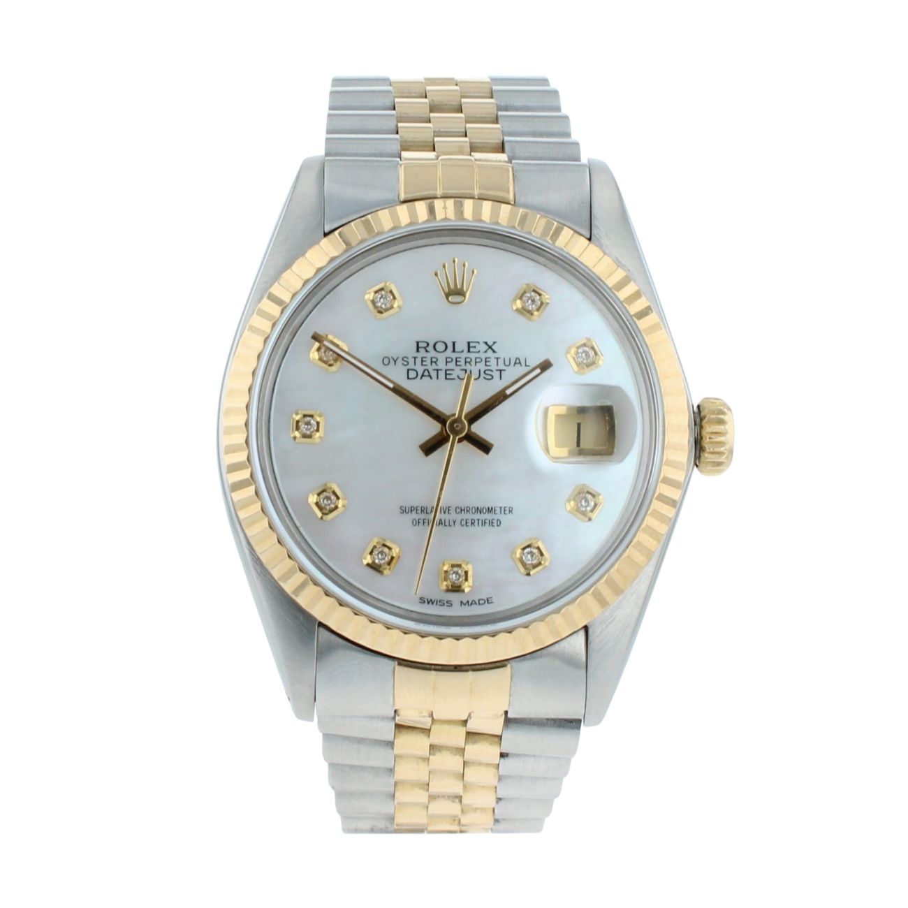Rolex Custom Datejust Pre Owned Watch Ref 16233
