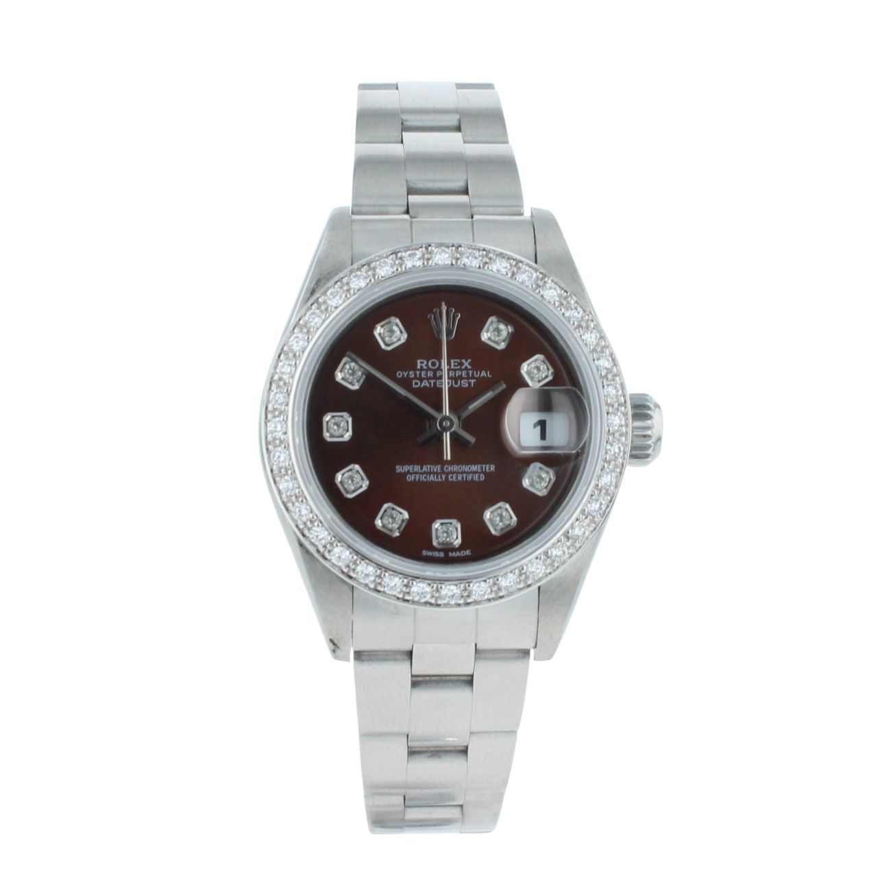 Rolex Custom Oyster Perpetual Date Pre Owned Watch Ref 79160