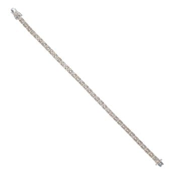18ct White Gold 5.00ct Brilliant Cut Brown Diamond Floral Bracelet 7"