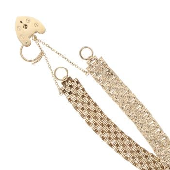 9ct Yellow Gold Heart Gate Bracelet 8"