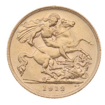 1912 George V Large Head UK Half Sovereign Coin