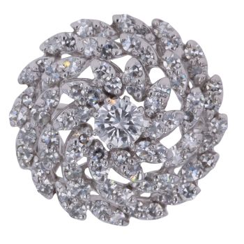 9ct White Gold 2.10ct Brilliant Cut Diamond Cluster Ring