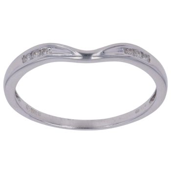18ct White Gold 0.05ct Diamond Wishbone Ring