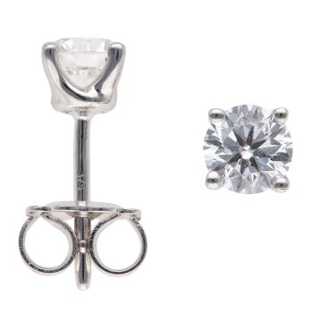 9ct White Gold 1.00ct Brilliant Cut Lab Grown Diamond Stud Earrings