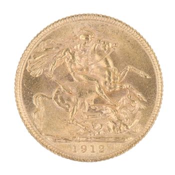 1912 George V Large Head UK Full Sovereign Coin