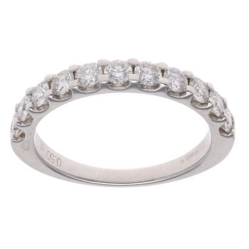 Platinum 0.50ct Brilliant Cut Diamond Half Eternity Ring
