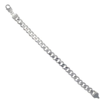 Silver Curb Bracelet 8.5" By Icesia