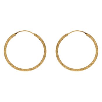 22ct Yellow Gold Dot Hoop Earrings
