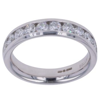 9ct White Gold 1.00ct Brilliant Cut Lab Grown Diamond Half Eternity Ring
