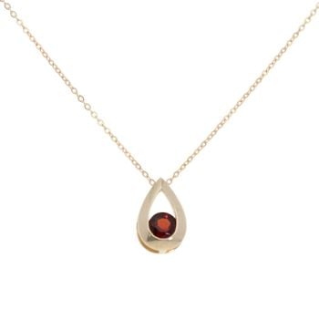 9ct Yellow Gold Tear Drop Pendant And Chain