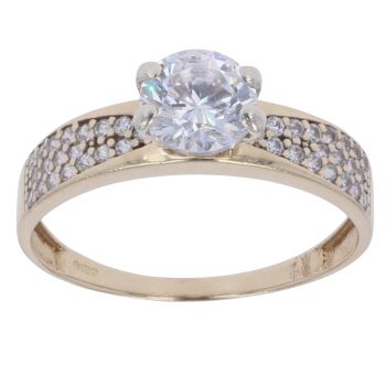 9ct Yellow Gold Cubic Zirconia Single Stone Ring