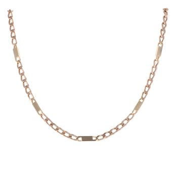9ct Yellow Gold Curb And Bars Chain 16"