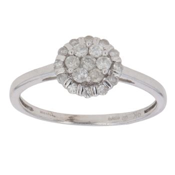 9ct White Gold 0.35ct Brilliant Cut Diamond Cluster Ring