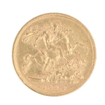1894 Victoria Half Sovereign Coin