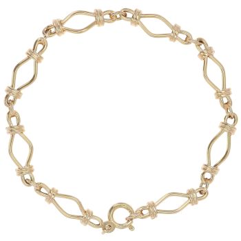 9ct Yellow Gold Fancy Bracelet 7.5"