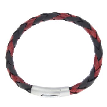 Unique & Co Black And Red Leather Bracelet