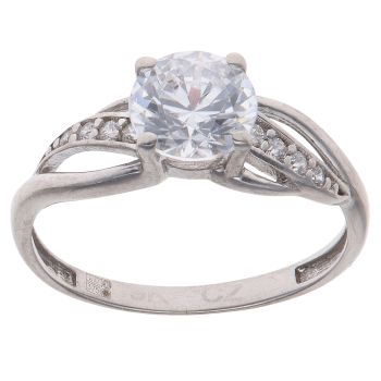 9ct White Gold Cubic Zirconia Solitaire Ring
