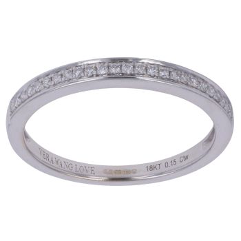 Vera Wang 18ct White Gold 0.15ct Brilliant Cut Diamond Half Eternity Ring