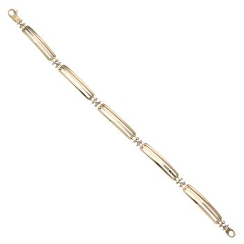 14ct Yellow Gold Brushed and Polished Fancy Bracelet 8"