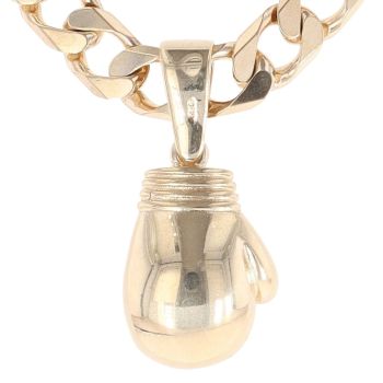 9ct Yellow Gold Boxing Glove Pendant and Chain 22"