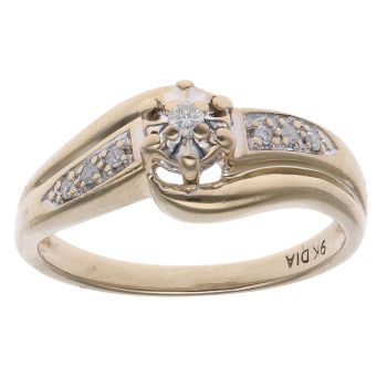 9ct Yellow Gold 0.10ct Diamond Solitaire Ring