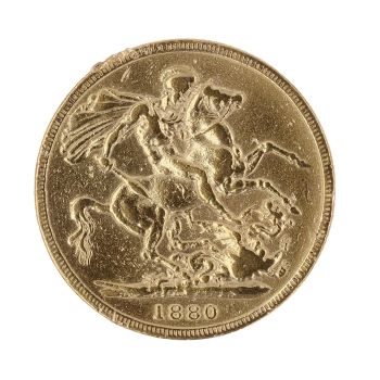 1880 Elizabeth II Full Sovereign Coin