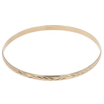 9ct Yellow Gold Patterned Bangle