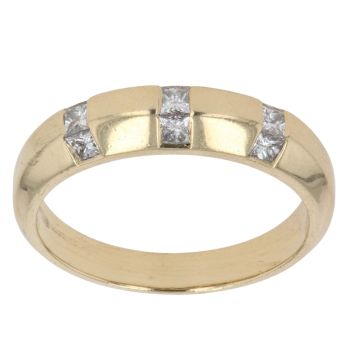 18ct Yellow Gold 0.40ct Princess Cut Diamond Fancy Ring