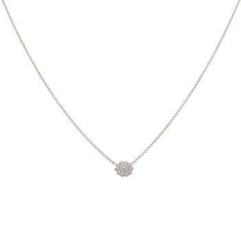 9ct Yellow Gold 0.15ct Brilliant Cut Lab Grown Diamond Cluster Pendant and Chain 16"