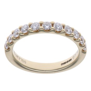 9ct Yellow Gold 0.75ct Brilliant Cut Lab Grown Diamond Eternity Ring