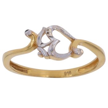 22ct Yellow and White Gold Om Ring