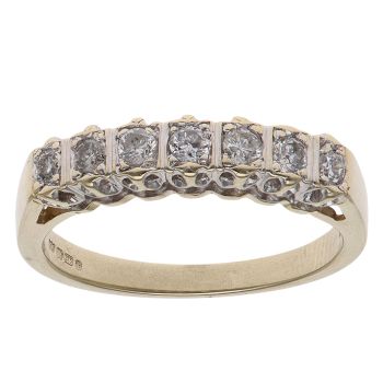 9ct Yellow Gold 0.25ct Brilliant Cut Diamond Half Eternity Ring