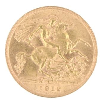 1912 George V Half Sovereign Coin
