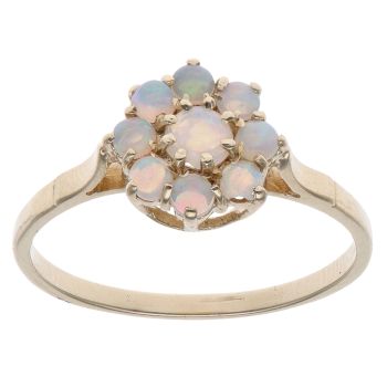 9ct Yellow Gold Opal Cluster Ring