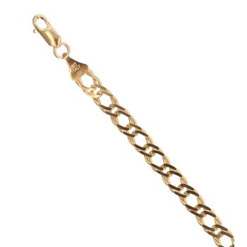 9ct Yellow Gold Double Curb Bracelet 8"