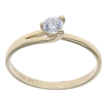 14ct Yellow Gold Cubic Zirconia Solitaire Ring