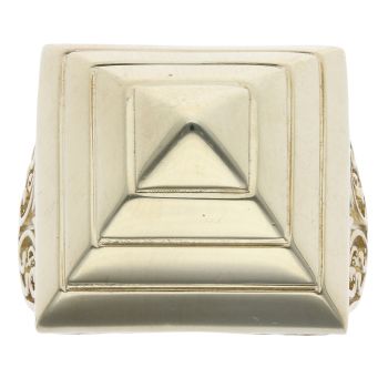 9ct Yellow Gold Patterned Pyramid Ring