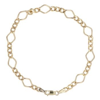 9ct Yellow Gold Figaro Bracelet 7"