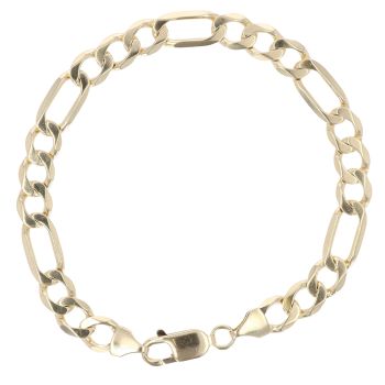 9ct Yellow Gold Figaro Bracelet 8.5"