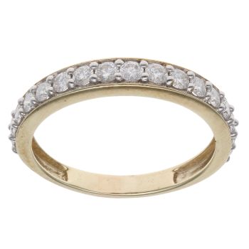 9ct Yellow Gold 0.50ct Brilliant Cut Half Eternity Ring