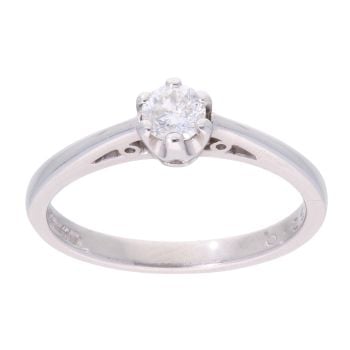 9ct White Gold 0.25ct Diamond Solitaire Ring